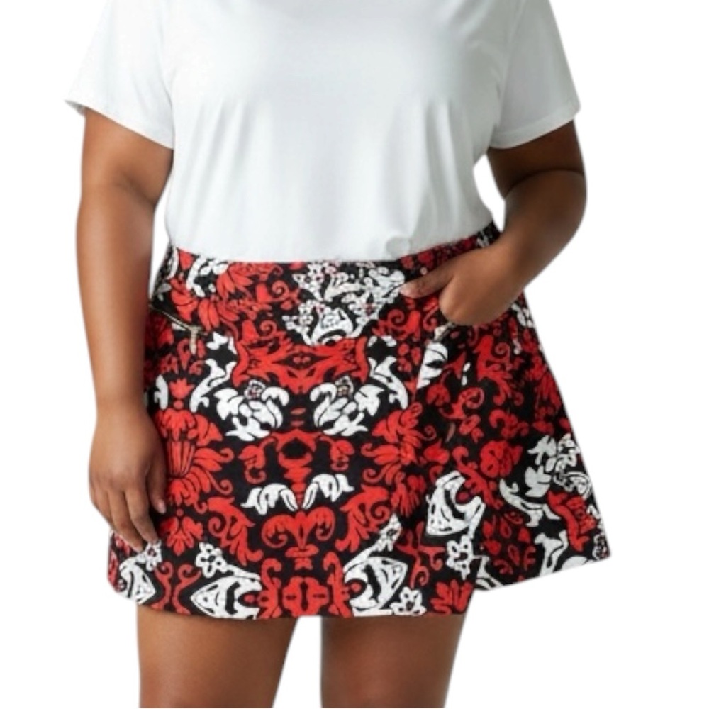 INC. International Concepts Red & Black Skort Size 16 — NWT — GORGEOUS!!!